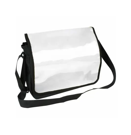 Cartella in poliestere 600D con tracolla regolabile e patta in PVC lucido