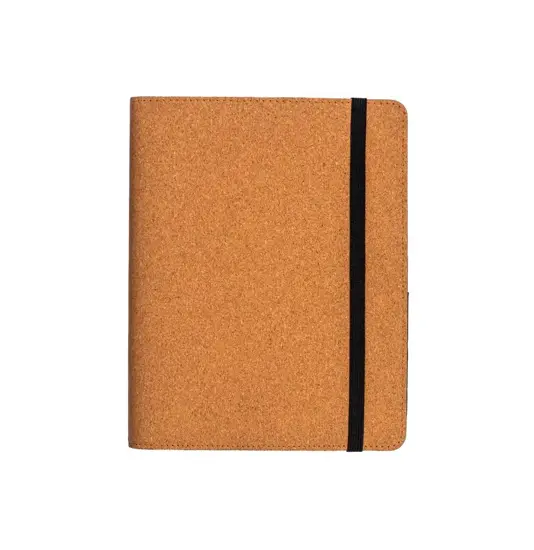 Cartella organizer in sughero con elastico A5, blocco 64 fogli