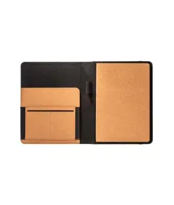 Cartella organizer in sughero con elastico A5, blocco 64 fogli