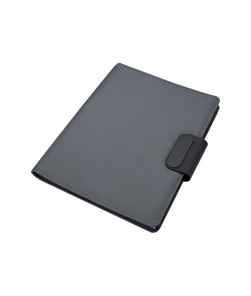 Cartella porta blocco A4 in R-PET con magnete di chiusura che si illumina personalizzabile