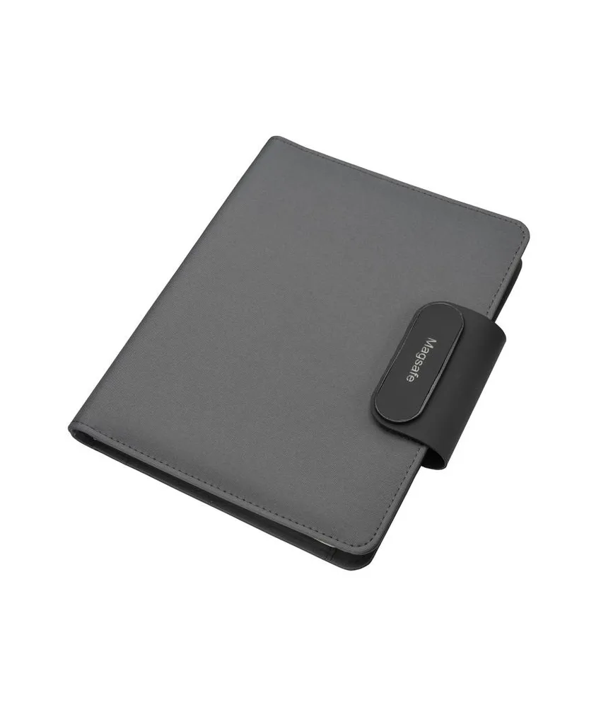 Cartella porta blocco A5 in R-PET con magnete di chiusura che si illumina personalizzabile