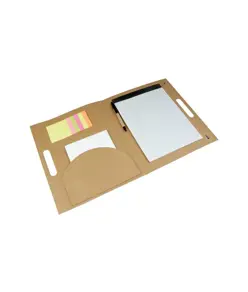 Cartelletta congresso in cartoncino, con post-it e penna (blocco a quadretti incluso)