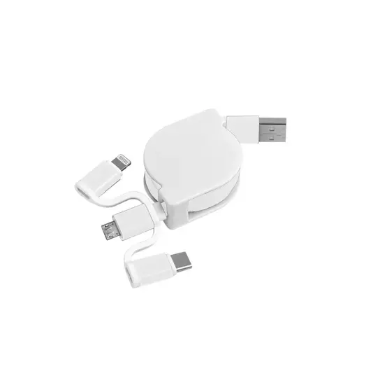 Cavo alimentazione USB-type C/lighting/microUSB retrattile