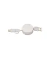 Cavo retrattile in bambù con adattatore USB-type C/lightning/microUSB .