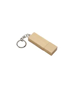 Chiavetta USB 4 Gb in legno con portachiavi in metallo