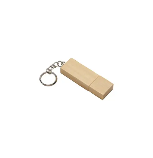 Chiavetta USB 4 Gb in legno con portachiavi in metallo