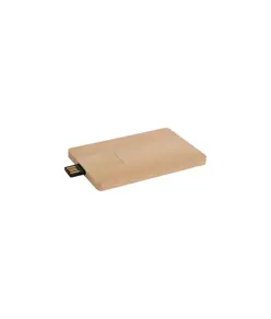 Chiavetta USB 4GB a forma di tessera in legno.
