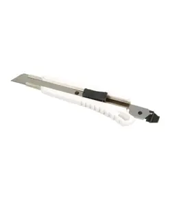Cutter/taglierino in ABS con fermo lama, grande e 2 lame di ricambio