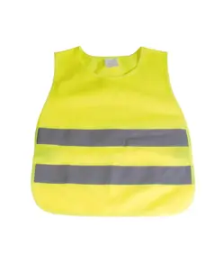 Gilet ad alta visibilità in poliestere di colore fluo con bande catarifrangenti