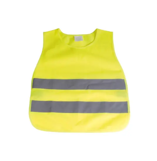 Gilet ad alta visibilità in poliestere di colore fluo con bande catarifrangenti
