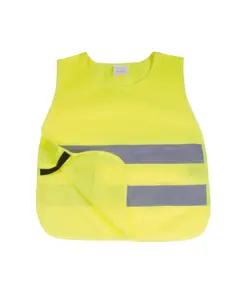 Gilet ad alta visibilità in poliestere di colore fluo con bande catarifrangenti