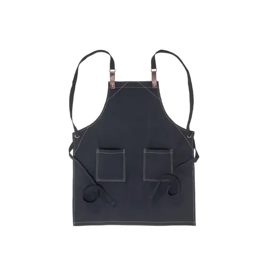 Grembiule da cucina  in cotone 280 g/m2 con 2 tasche frontali, cinghie in PU regolabili.