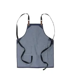 Grembiule da cucina regolabile  in cotone denim con 2 tasche frontali.