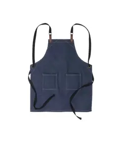 Grembiule da cucina regolabile  in cotone denim con 2 tasche frontali.