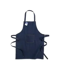 Grembiule in cotone denim riciclato  con tasca frontale