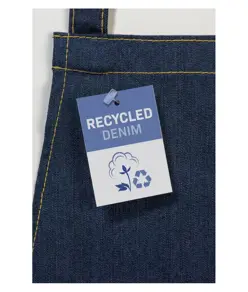 Grembiule in cotone denim riciclato  con tasca frontale