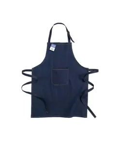 Grembiule in tessuto denim riciciclato con tasca frontale
