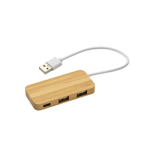 Hub  USB con 2 porte USB A e una porta type C, cavo integrato.