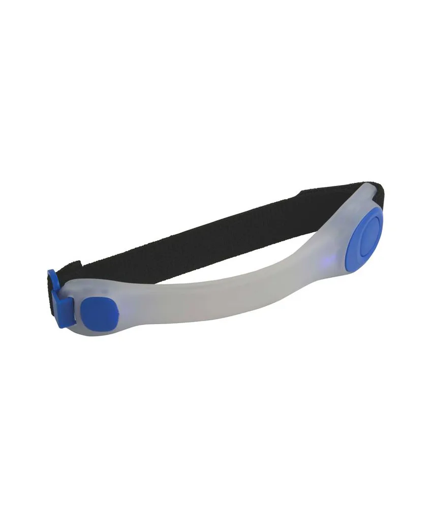 10 pezzi Luce di sicurezza con LED in colore BLU in plastica gommata con bracciale chiusura