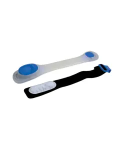 Luce di sicurezza con LED in colore BLU in plastica gommata con bracciale chiusura