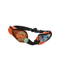Marsupio slim in tessuto spandex elastico, con 2 tasche e cintura regolabile