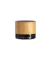 Mini altoparlante Bluetooth V 5.0 cilindrico in bambù e ABS