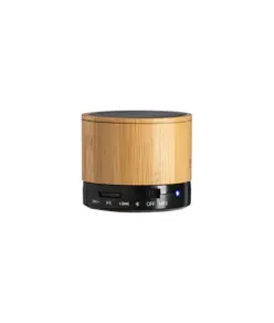 Mini altoparlante Bluetooth V 5.0 cilindrico in bambù e ABS