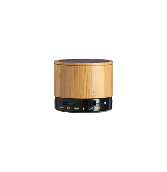 Mini altoparlante Bluetooth V 5.0 cilindrico in bambù e ABS