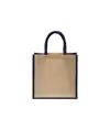 Mini borsa in juta con manici e inserti colorati Handle