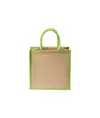 Mini borsa in juta con manici e inserti colorati Handle