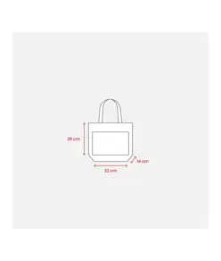 Mini borsa in juta con tasca e manici in cotone Handle