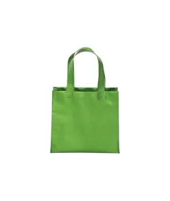 Mini shopper in TNT laminato metallizzata, manici corti e soffietto Handle