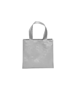Mini shopper in TNT laminato metallizzata, manici corti e soffietto Handle