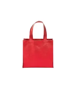 Mini shopper in TNT laminato metallizzata, manici corti e soffietto Handle