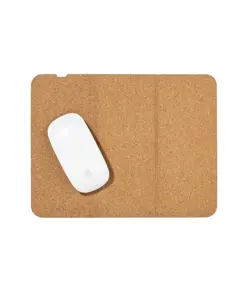 Mousepad e supporto per cellulare in sughero, con caricabatterie wireless