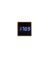 Orologio sveglia e display temperatura a LED bianco, in bambù