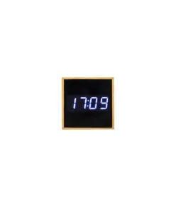 Orologio sveglia e display temperatura a LED bianco, in bambù