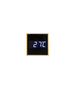 Orologio sveglia e display temperatura a LED bianco, in bambù
