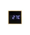 Orologio sveglia e display temperatura a LED bianco, in bambù
