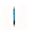 Penna a scatto fusto satinato, con clip in metallo ondulata e impugnatura gommata