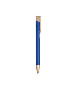 Penna a scatto in alluminio con particolari in metallo color oro rosa