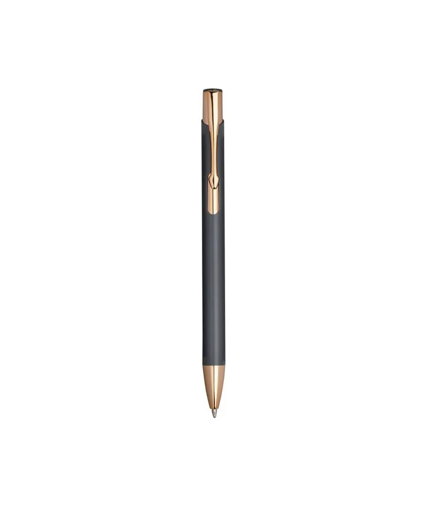 50 pezzi Penna a scatto in alluminio con particolari in metallo color oro rosa