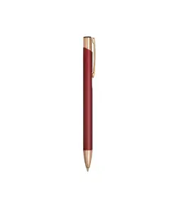 Penna a scatto in alluminio con particolari in metallo color oro rosa
