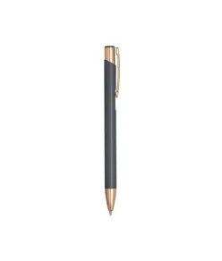 Penna a scatto in alluminio con particolari in metallo color oro rosa