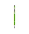 Penna a scatto in alluminio gommato con gommino per touch screen e clip in metallo