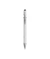 Penna a scatto in alluminio gommato con gommino per touch screen e clip in metallo