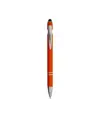 Penna a scatto in alluminio gommato con gommino per touch screen e clip in metallo