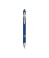 Penna a scatto in alluminio gommato con gommino per touch screen e clip in metallo
