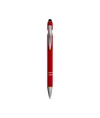 Penna a scatto in alluminio gommato con gommino per touch screen e clip in metallo