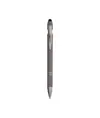 Penna a scatto in alluminio gommato con gommino per touch screen e clip in metallo
